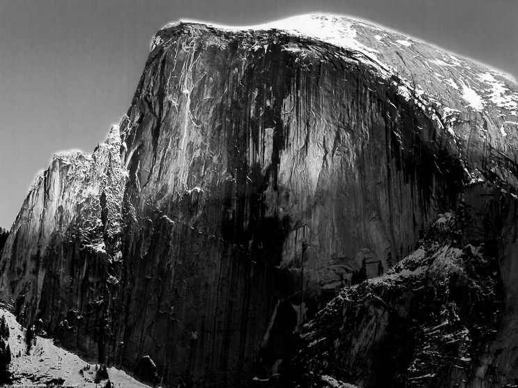 Sunset on Half Dome in Winter