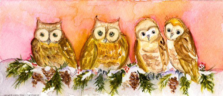 Christmas Owls